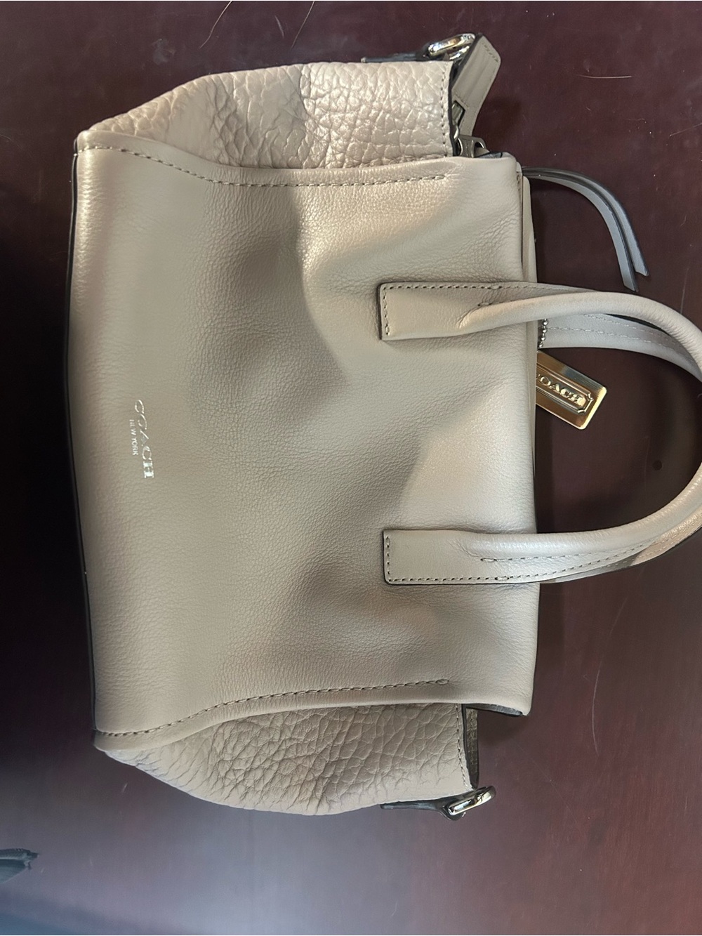 Coach Small Pebbled Leather Satchel in Light Taupe MN